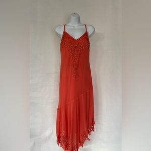 NWT Orange Beaded Dress